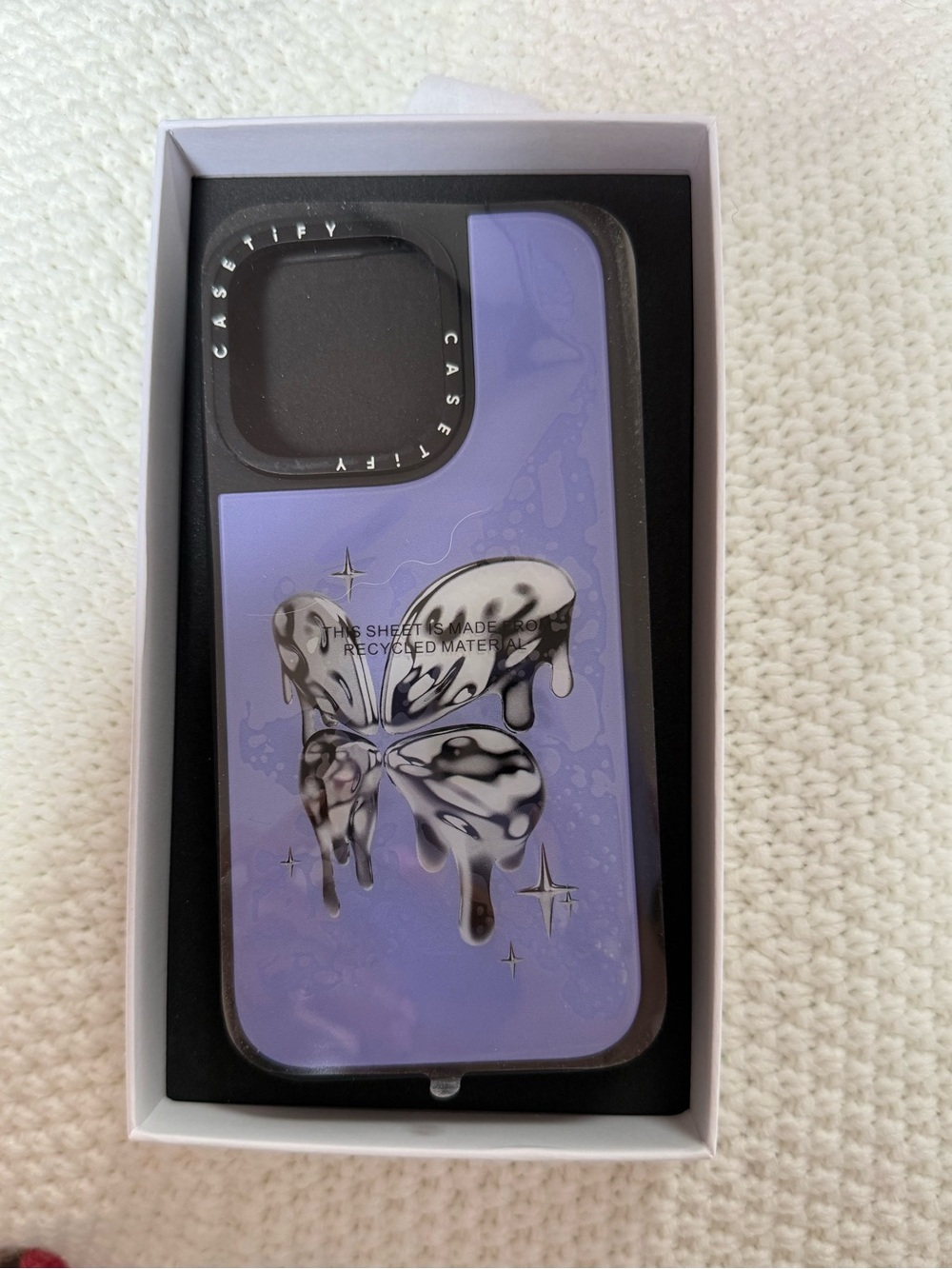 Casetify Lavender Phone Case with Drip Butterfly Art
